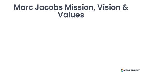 marc jacobs mission statement